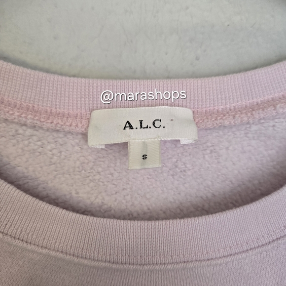 A.L.C. Avery Cotton Crewneck Sweatshirt Pink - Picture 4 of 7